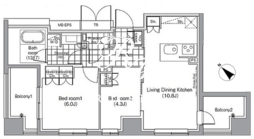 パークハビオ赤坂 309 間取り図