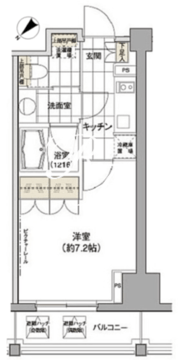 パークハビオ渋谷 1302 間取り図