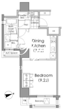 パークハビオ戸越 703 間取り図