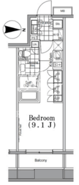 ザ・パークハビオ蔵前 402 間取り図