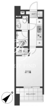 ルフォン浅草蔵前 603 間取り図