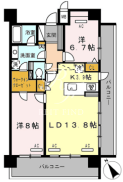 ロイヤルパークス豊洲 407 間取り図