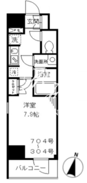 ループコート日本橋 604 間取り図