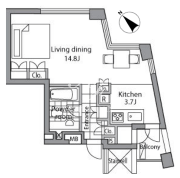 レジディアタワー乃木坂 1604 間取り図