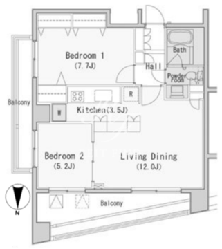 レジディア西麻布 713 間取り図