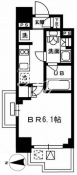 レジディア新宿イースト3 501 間取り図
