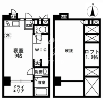 レジディア代々木2 105 間取り図
