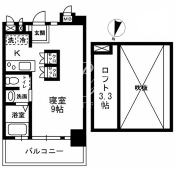 レジディア代々木2 502 間取り図