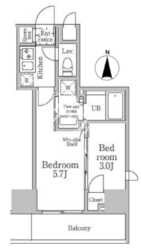 レジディア三軒茶屋3 406 間取り図