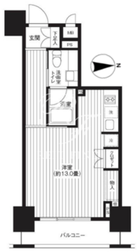 レジディア新御徒町 1103 間取り図