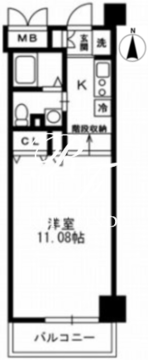 レジディア上野御徒町 1402 間取り図