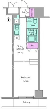 レジディア上野御徒町 404 間取り図