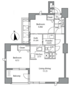 レジディア自由が丘 201 間取り図