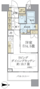 ブリリアタワーズ目黒 N-1816 間取り図