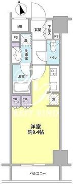 コンフォリア新宿御苑2 1302 間取り図