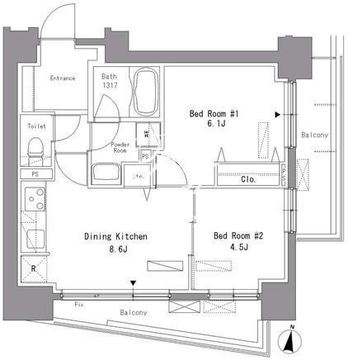 パークアクシス錦糸町 1405 間取り図