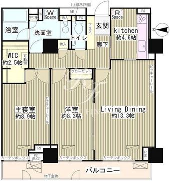 パーク・アヴェニュー神南 1407 間取り図