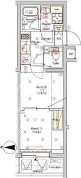 シーフォルム東新宿3 205 間取り図