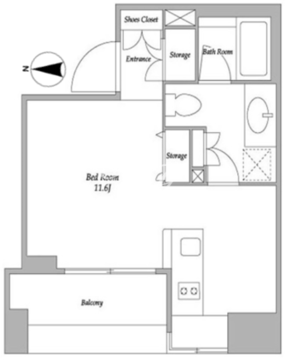 BPRレジデンス蔵前 203 間取り図