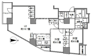 カスタリアタワー品川シーサイド 2303 間取り図