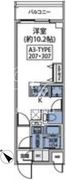ルネサンスコート新宿余丁町 207 間取り図