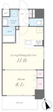 ランエージ新御徒町 703 間取り図