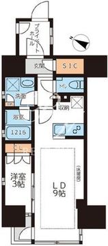 グランカーサ本駒込 1302 間取り図
