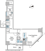 レジディアタワー目黒不動前 910 間取り図