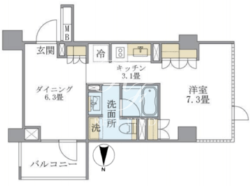 アパートメンツ元麻布内田坂 303 間取り図
