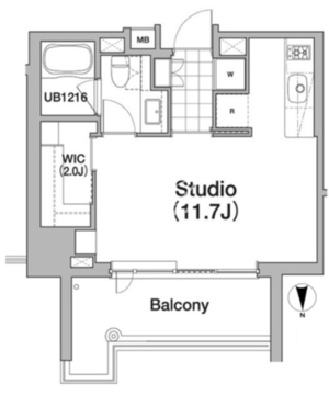 アパートメンツタワー六本木 201 間取り図