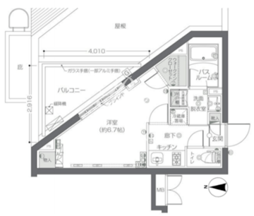 ズーム新宿夏目坂 405 間取り図
