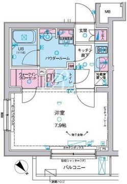 ジェノヴィア麻布十番グリーンヴェール 205 間取り図