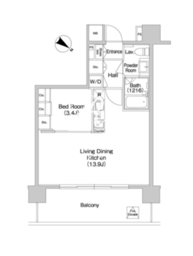 コンフォリア南砂町 1903 間取り図