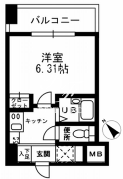 レジディア三越前 707 間取り図