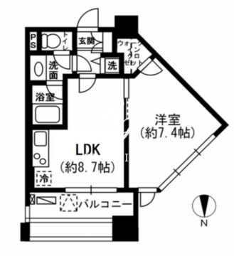 レジディア市ヶ谷 404 間取り図