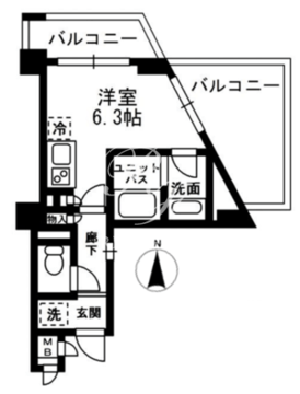 レジディア中落合 A405 間取り図