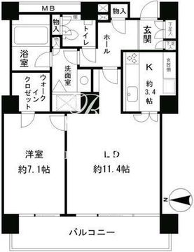 リバーポイントタワー 1309 間取り図