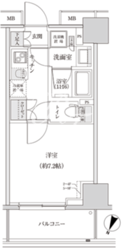 パークハビオ渋谷本町レジデンス 811 間取り図