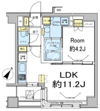 ドゥーエ五反田 202 間取り図