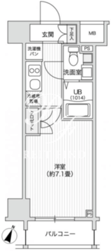 レジディア笹塚2 407 間取り図