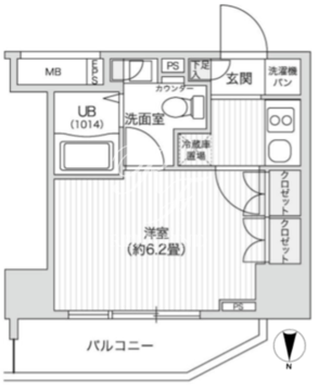 レジディア笹塚2 411 間取り図