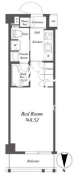 アークマーク蒲田アジールコート 406 間取り図