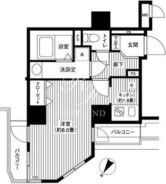 カスタリア初台 506 間取り図