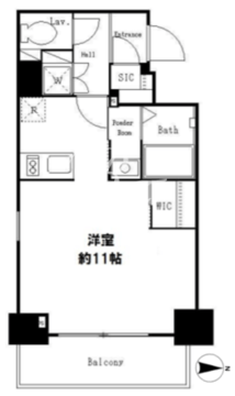 レジディア麻布十番2 305 間取り図