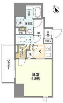 シェフルール新御徒町2 1001 間取り図