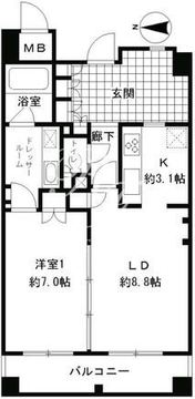 ガーネットコート四谷 1004 間取り図