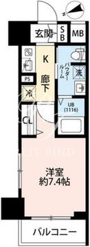 プレール・ドゥーク門前仲町3 104 間取り図