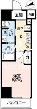 プレール・ドゥーク門前仲町3 608 間取り図