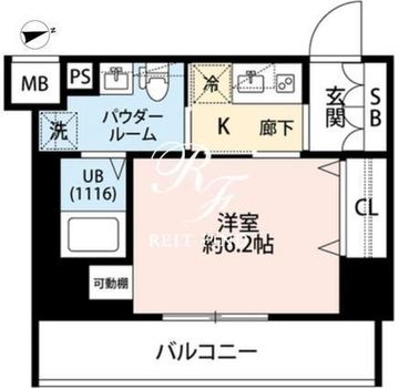 プレール・ドゥーク門前仲町3 801 間取り図