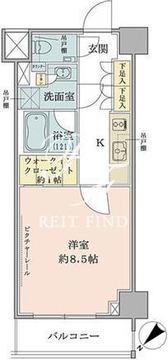 ザ・パークワンズ目黒不動前 407 間取り図